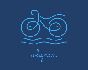 Bicycle Tournament - Blue Aqua Water Bike logo design