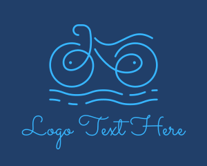 Wavy - Blue Aqua Water Bike logo design