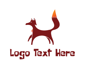 Animal Silhouette - Red Brown Fox logo design