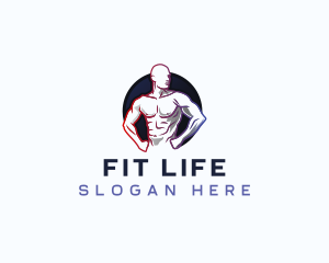 Fitness Muscular Gym logo design