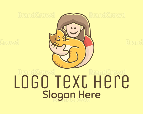 Pet Cat Person Logo