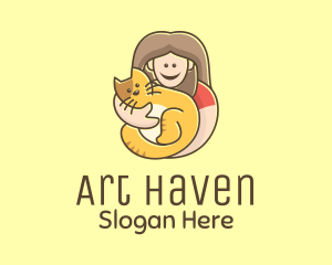 Pet Cat Person logo design