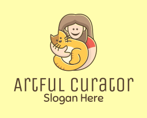 Pet Cat Person logo design