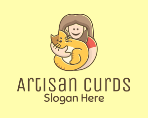 Pet Cat Person logo design