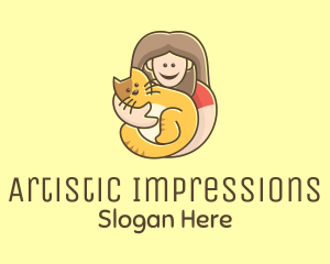 Pet Cat Person logo design