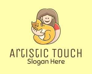 Pet Cat Person logo design