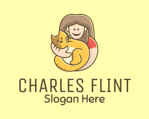 Pet Cat Person logo design