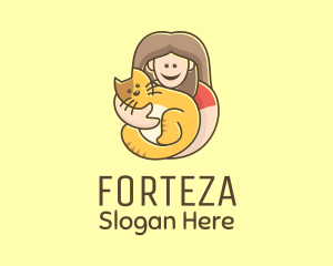 Pet Cat Person logo design