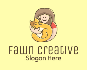 Pet Cat Person logo design