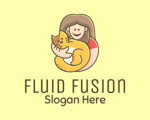 Pet Cat Person logo design