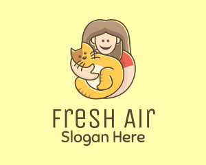 Pet Cat Person logo design