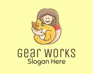 Pet Cat Person logo design