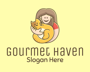 Pet Cat Person logo design