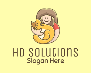 Pet Cat Person logo design