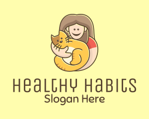 Pet Cat Person logo design