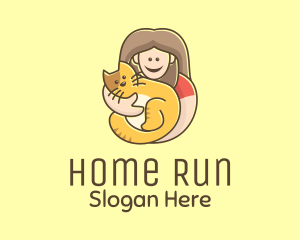 Pet Cat Person logo design