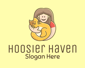 Pet Cat Person logo design