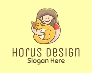 Pet Cat Person logo design