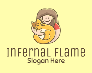 Pet Cat Person logo design