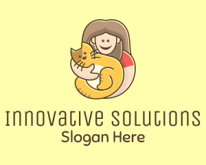 Pet Cat Person logo design