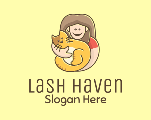 Pet Cat Person logo design