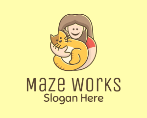 Pet Cat Person logo design