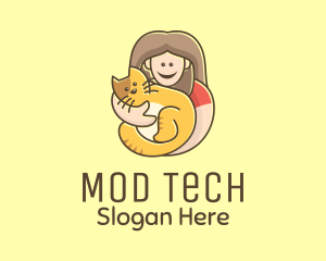 Pet Cat Person logo design