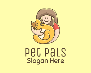 Pet Cat Person logo design