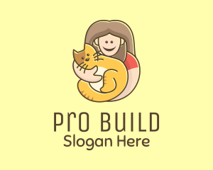 Pet Cat Person logo design