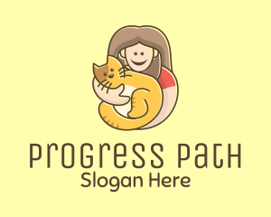 Pet Cat Person logo design