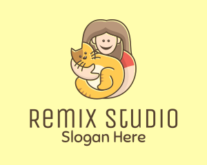 Pet Cat Person logo design