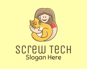 Pet Cat Person logo design