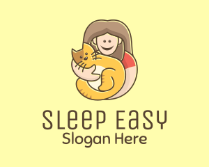 Pet Cat Person logo design