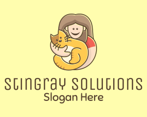 Pet Cat Person logo design