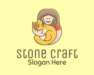 Pet Cat Person logo design