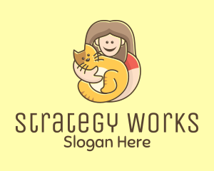 Pet Cat Person logo design