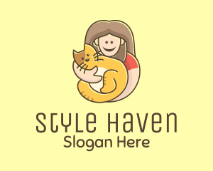 Pet Cat Person logo design