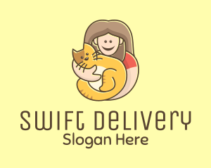 Pet Cat Person logo design