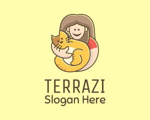 Pet Cat Person logo design