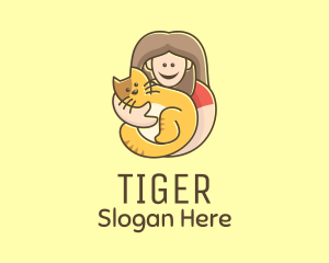 Pet Cat Person logo design