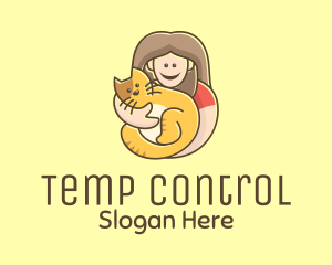 Pet Cat Person logo design