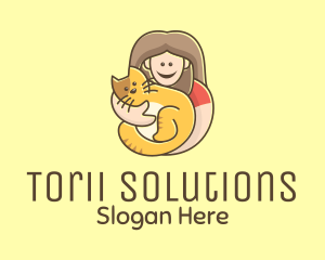 Pet Cat Person logo design