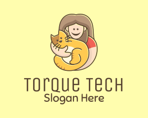 Pet Cat Person logo design