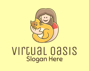 Pet Cat Person logo design