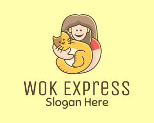 Pet Cat Person logo design