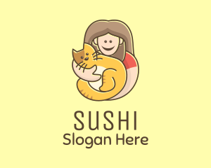 Pet Cat Person logo design