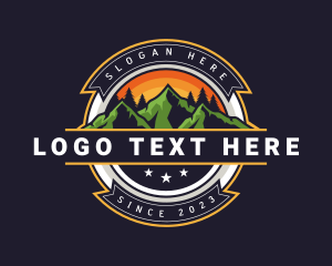 Hiking - Mountain Hiking Peak logo design