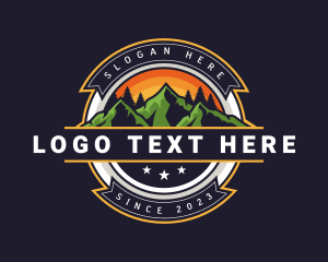 Exploration - Mountain Hiking Peak logo design