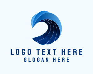 Surfing - Blue Surfing Wave logo design