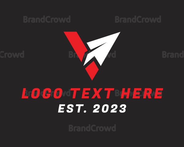 Paper Plane Letter V Logo
